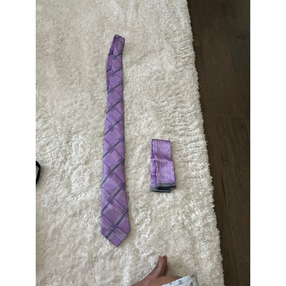 Sport Styles NHL Purple Neck Tie and Pocket Square